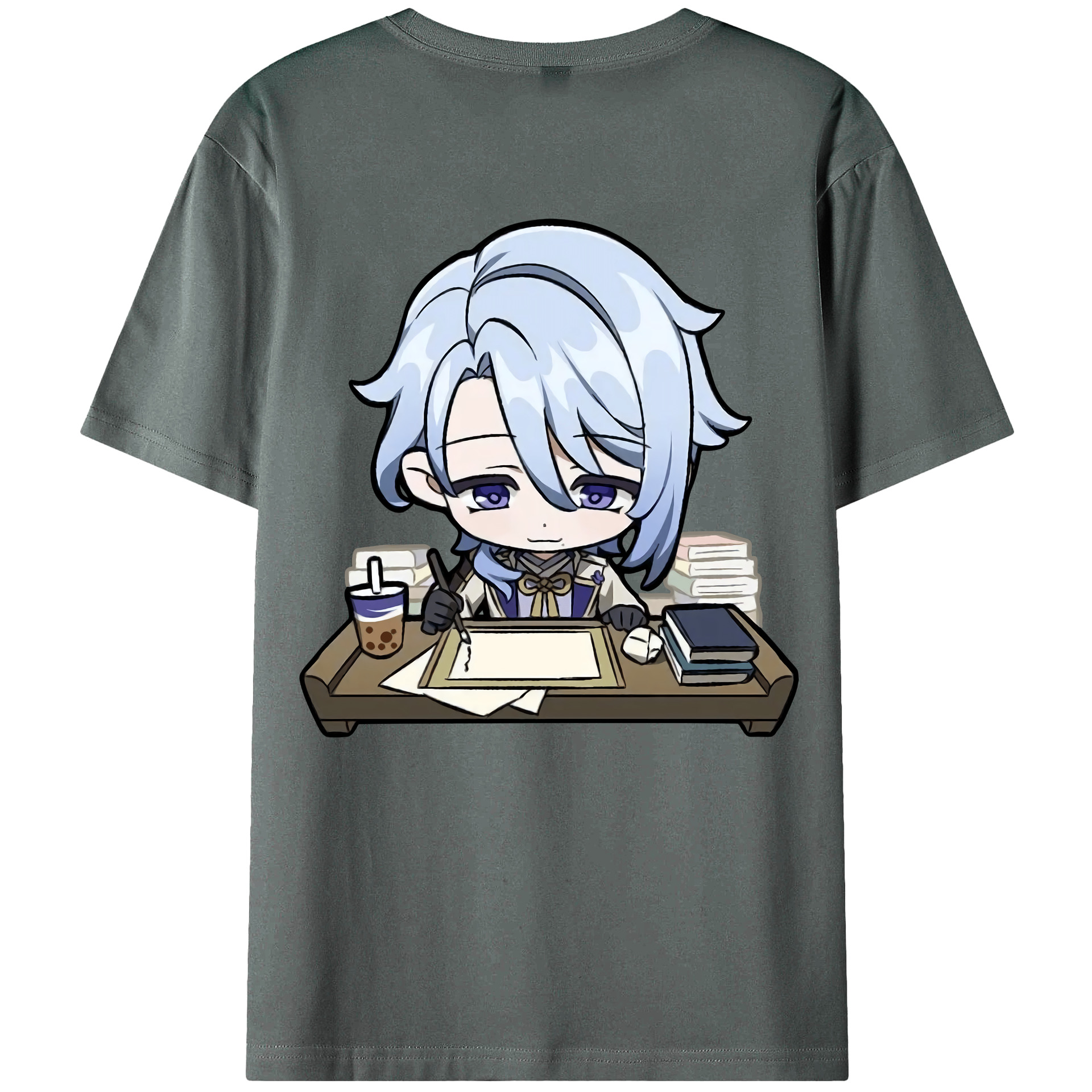 げんし神 神里綾人 かみさとあやと genshin Kamisato Ayato 綿100％ メンズ半袖Tシャツ（バックプリント） 通気性
